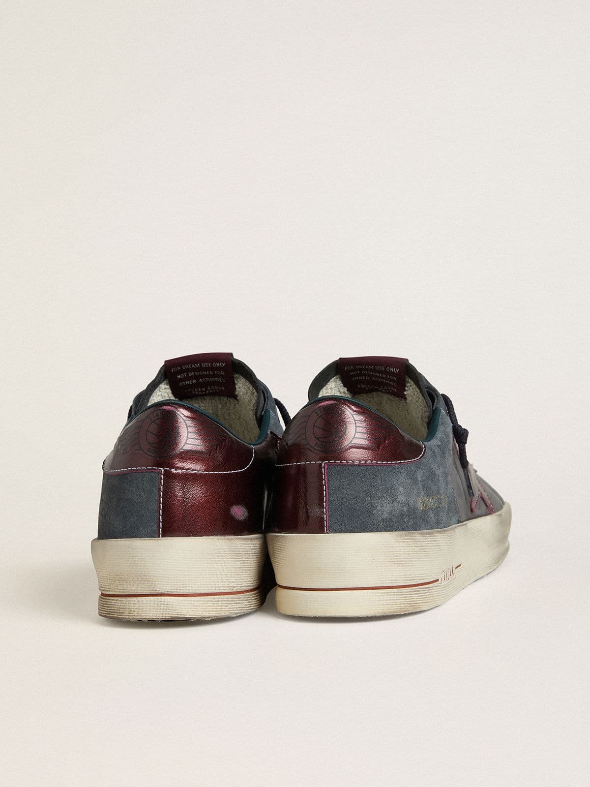 Golden Goose - Men's Stardan LTD in anthracite nubuck and blue suede with metallic leather star in 