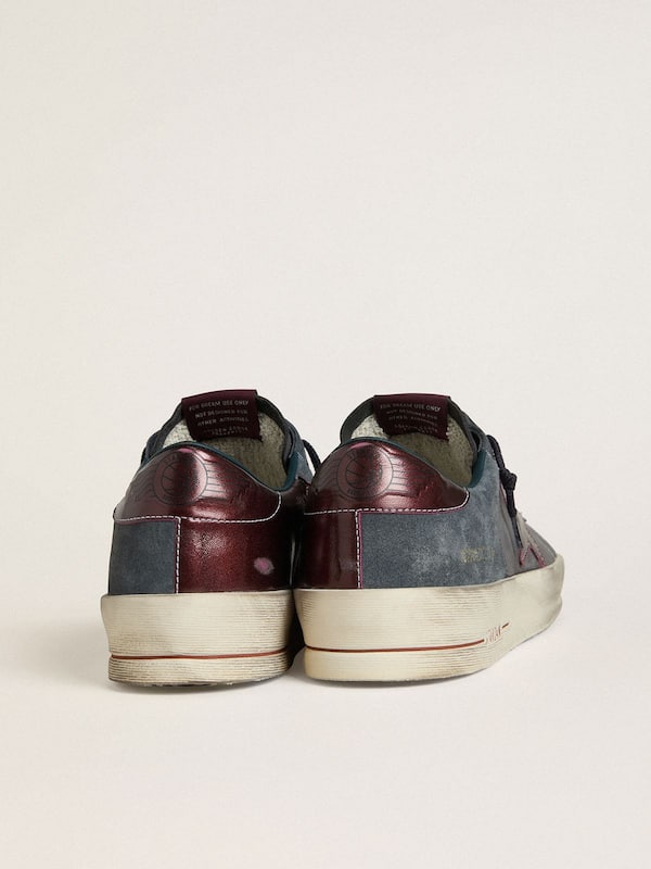 Golden Goose - Men's Stardan LTD in anthracite nubuck and blue suede with metallic leather star in 