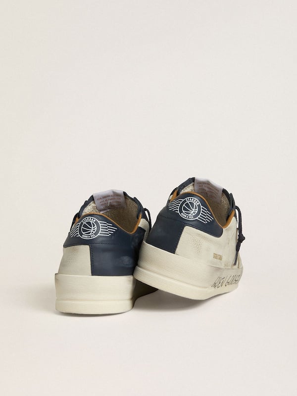 Golden Goose - Men's Stardan in nubuck with metallic leather star and blue nappa heel tab in 
