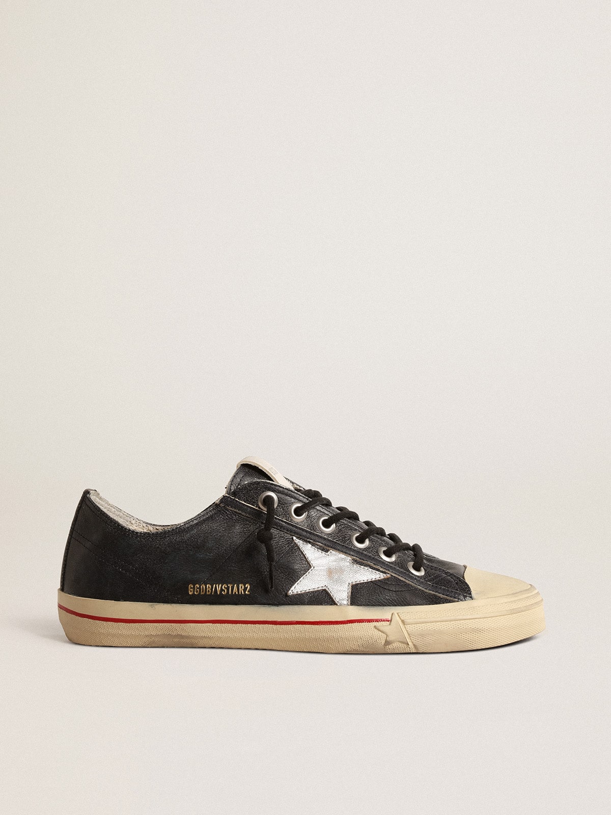 V Star LTD in blue leather with silver metallic leather star Golden Goose