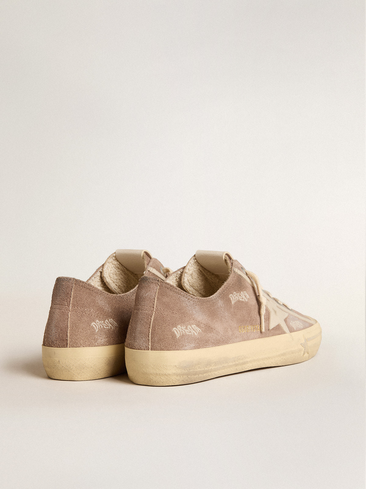 Golden Goose - Men's V-Star in dove-gray suede with light gray leather star in
