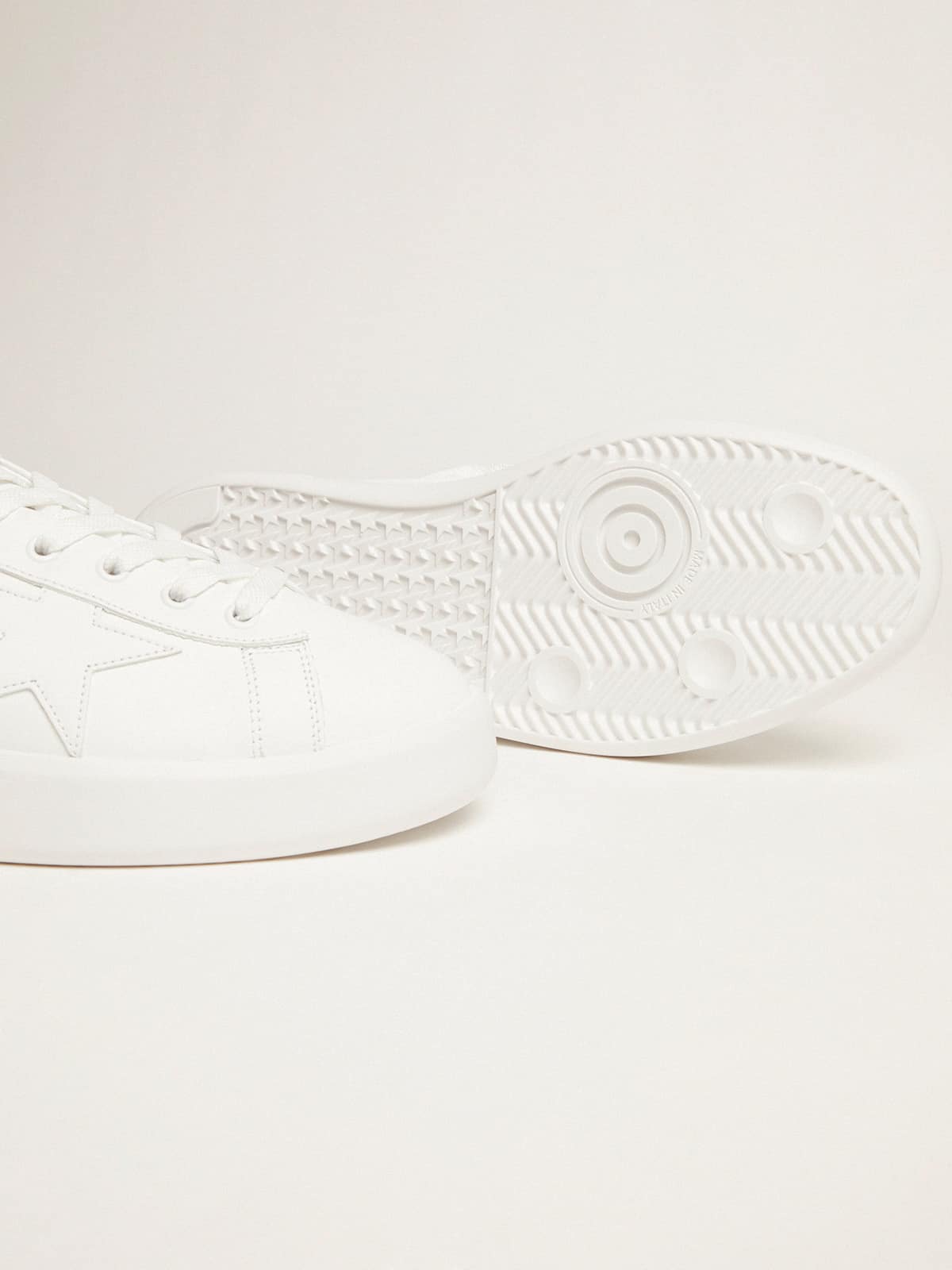 Golden Goose - Zapatillas deportivas Purestar blancas con refuerzo del talón naranja flúor in 