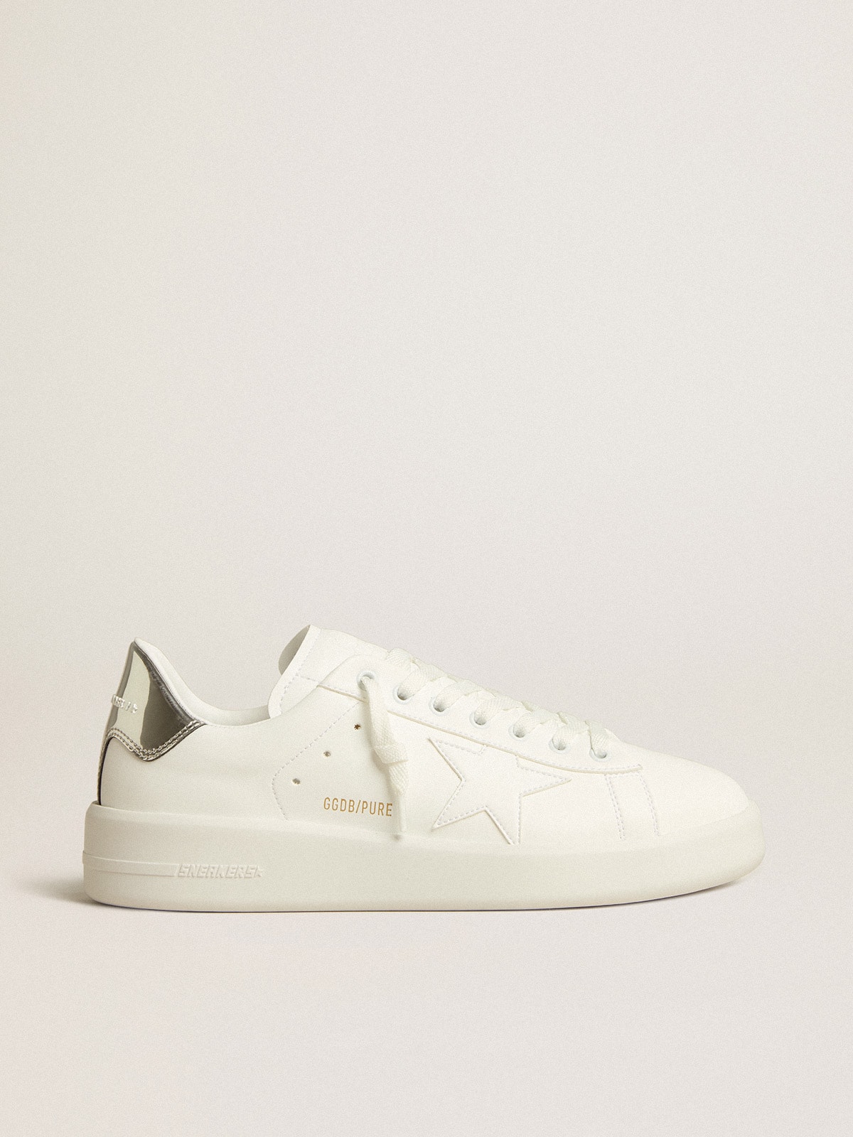 Golden Goose Purestar Man Bio based With White Star And Talloncino Effetto Mirror, Man, Size: 40