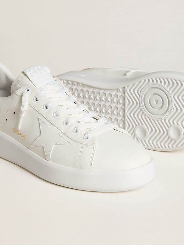 Golden Goose - Men's Purestar with leather star and croc-print leather heel tab in 