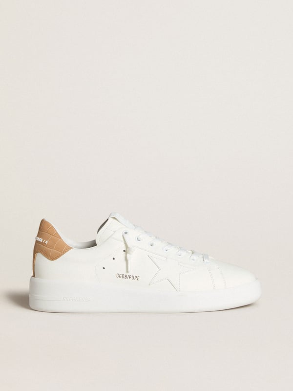 Golden Goose - Men's Purestar with leather star and croc-print leather heel tab in 