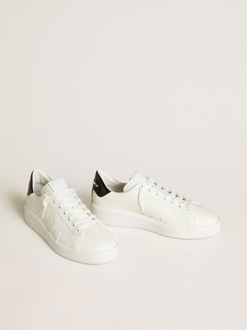 Golden Goose - Purestar de hombre con estrella de piel y refuerzo del tal&oacute;n de charol negro in 