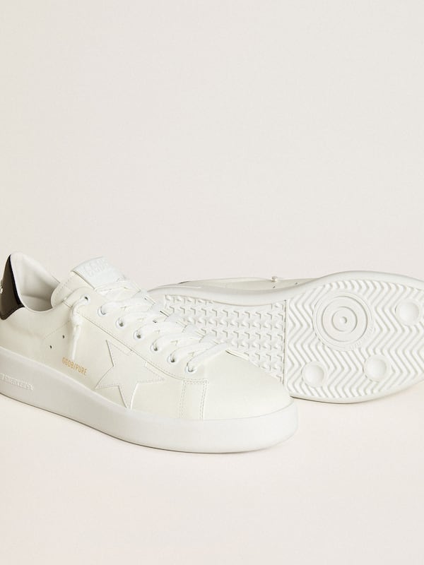 Golden Goose - Men’s Purestar with leather star and black patent leather heel tab in 
