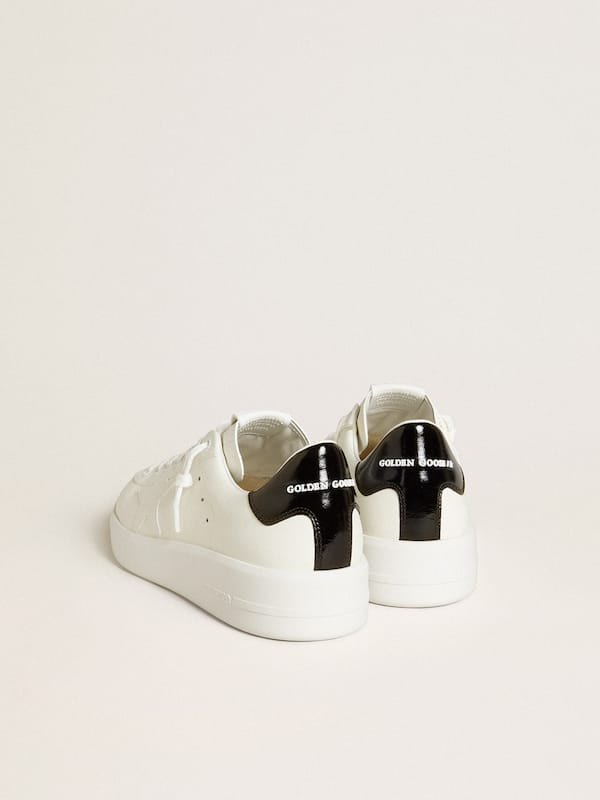 Golden Goose - Men’s Purestar with leather star and black patent leather heel tab in 