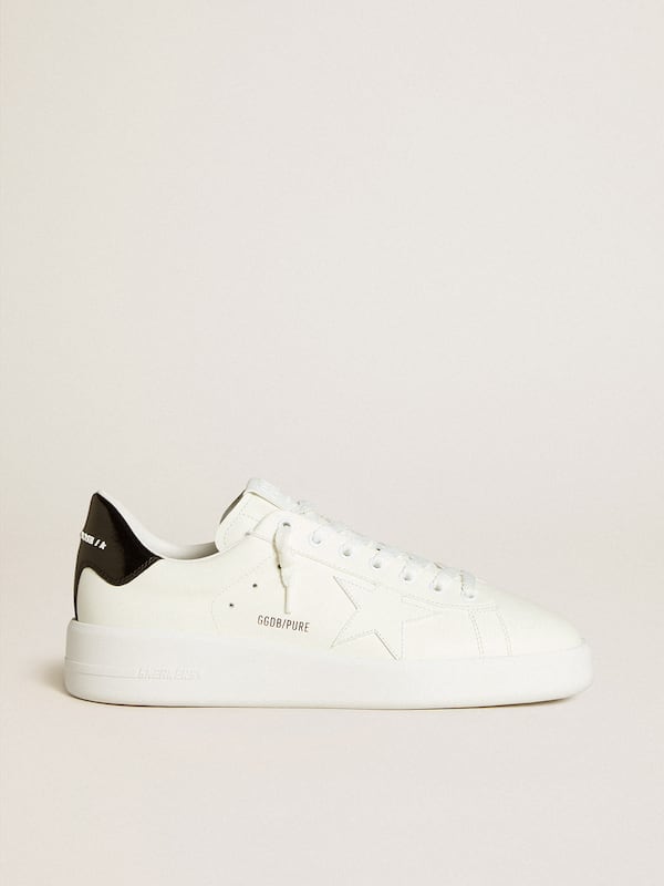 Golden Goose - Men’s Purestar with leather star and black patent leather heel tab in 