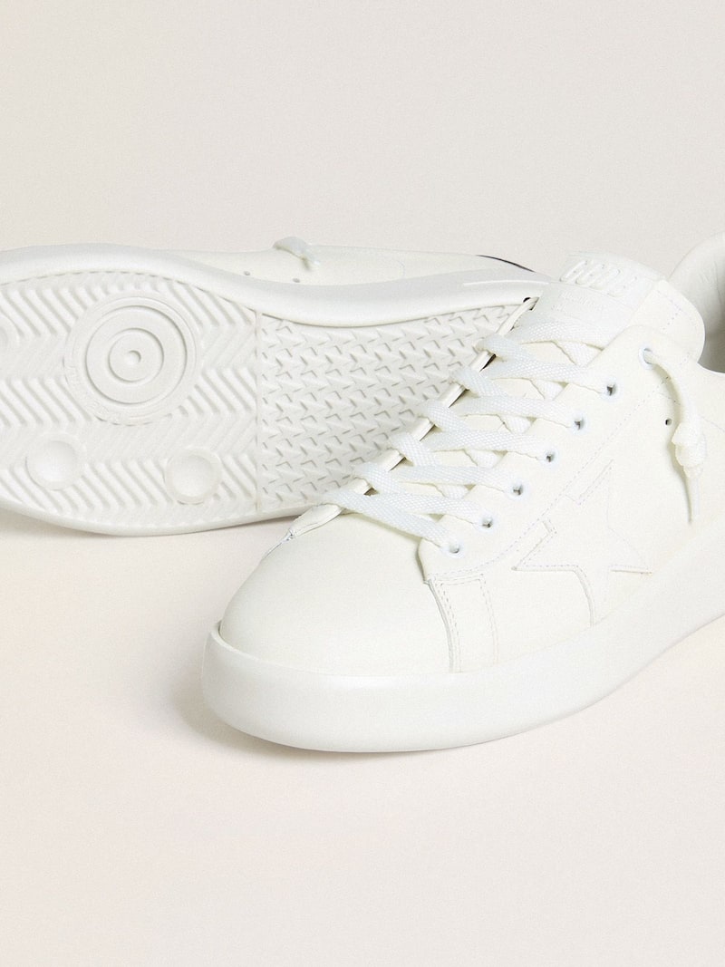 Golden Goose - Purestar de hombre con estrella de piel blanca y refuerzo del tal&oacute;n de piel burdeos cocodrilo in 