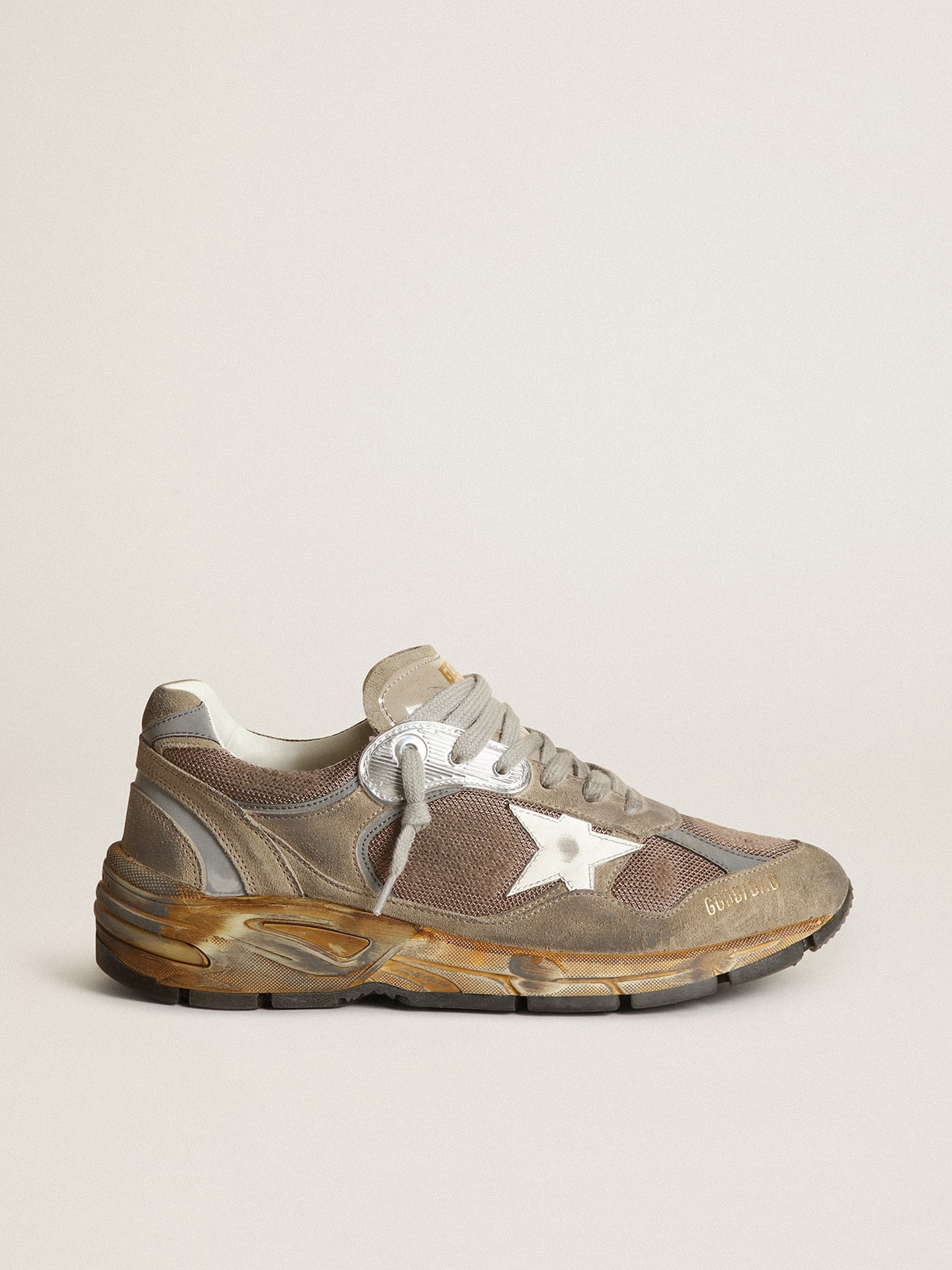 Golden Goose - Men's Dad-Star in dove gray mesh and suede in 