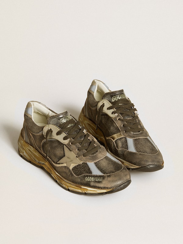 Golden Goose - Men’s Dad-Star in suede and nylon with khaki leather star and heel tab in 