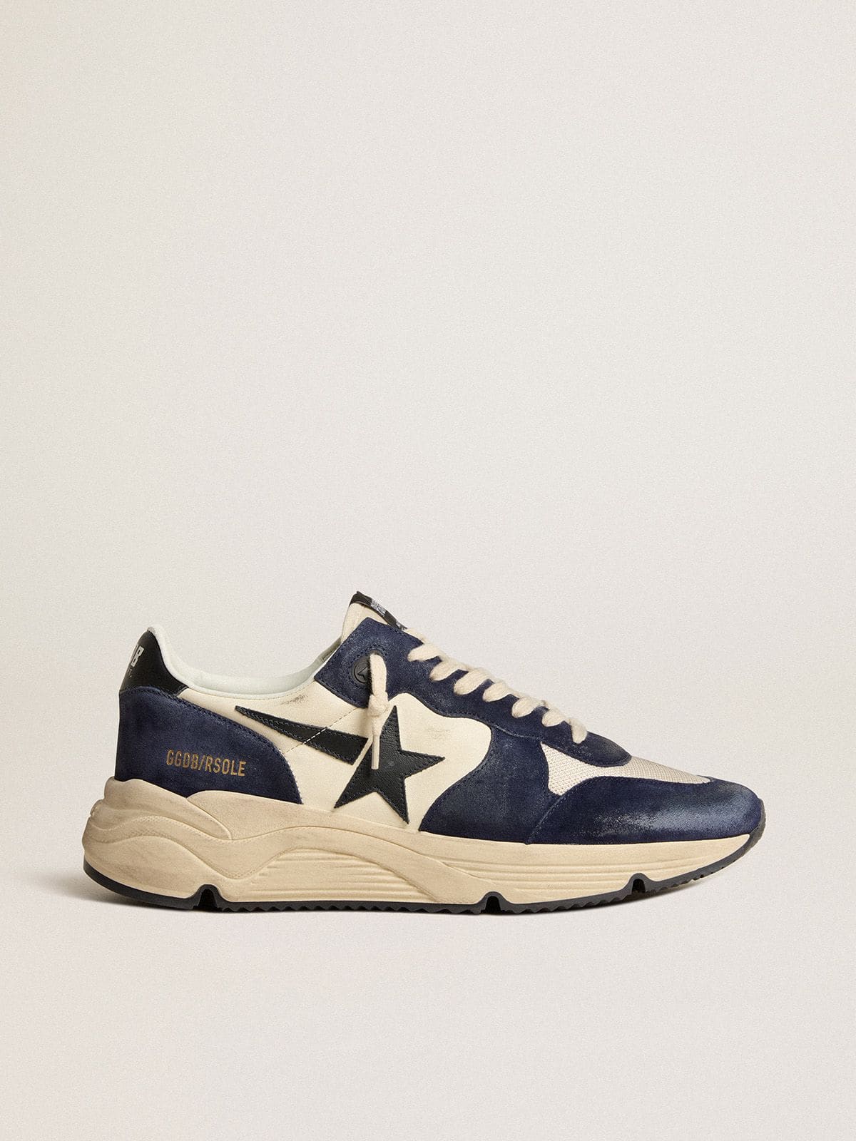 Golden Goose - Men’s Running Sole in black and beige nappa leather with black star and heel tab in 
