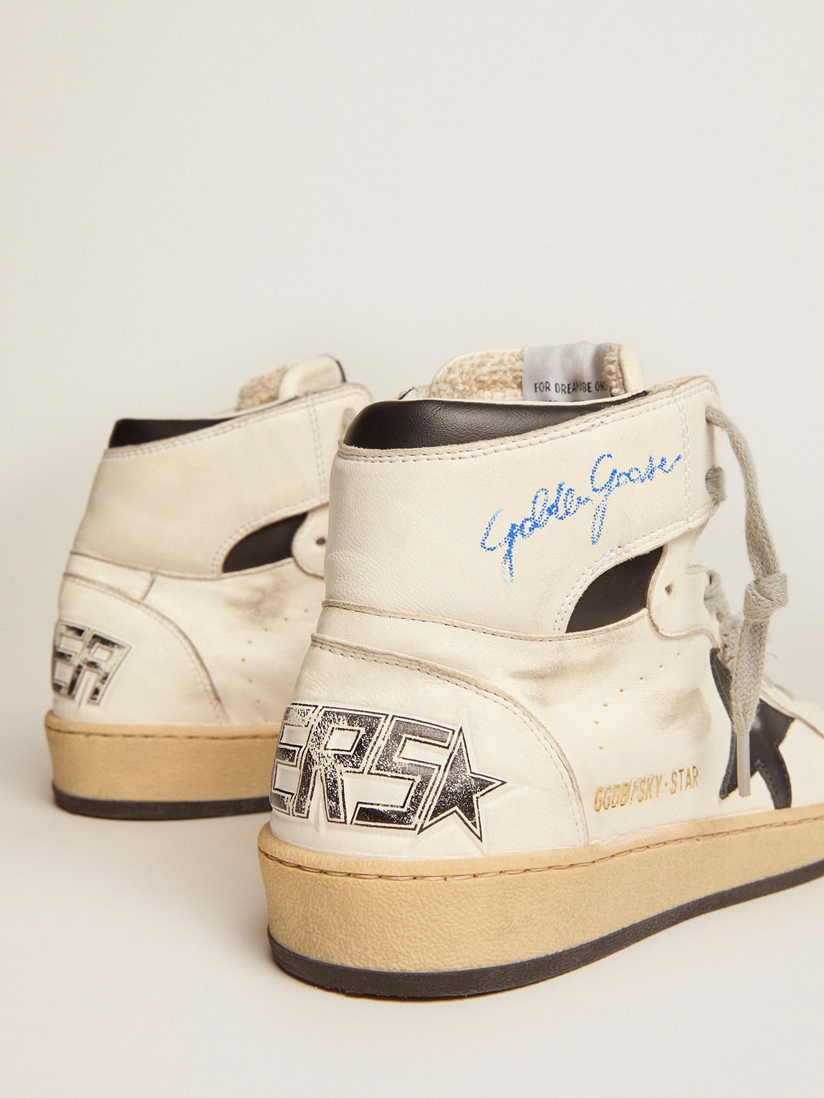 Golden Goose - Men's Sky-Star with signature on the ankle and black inserts in 