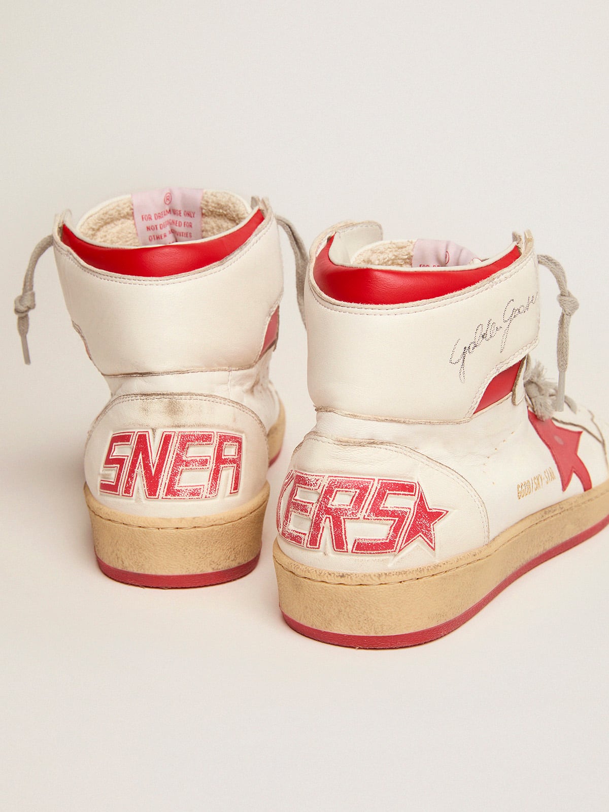 Golden Goose - Men's Sky-Star with signature on the ankle and red inserts in 