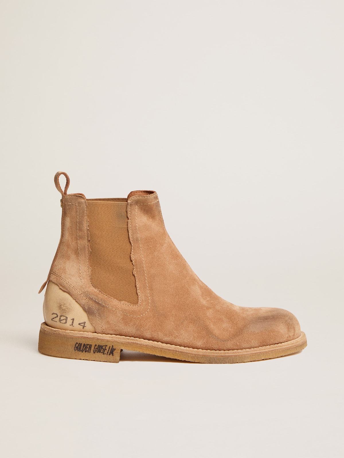 Golden Goose - John Chelsea boots in caramel-colored suede in 