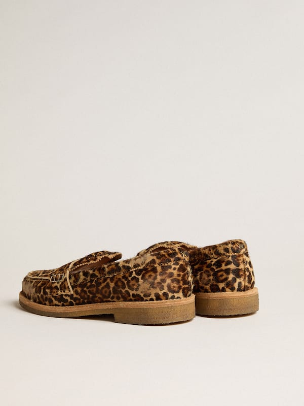 Golden Goose - Men's Jerry loafers in leopard-print pony skin in 