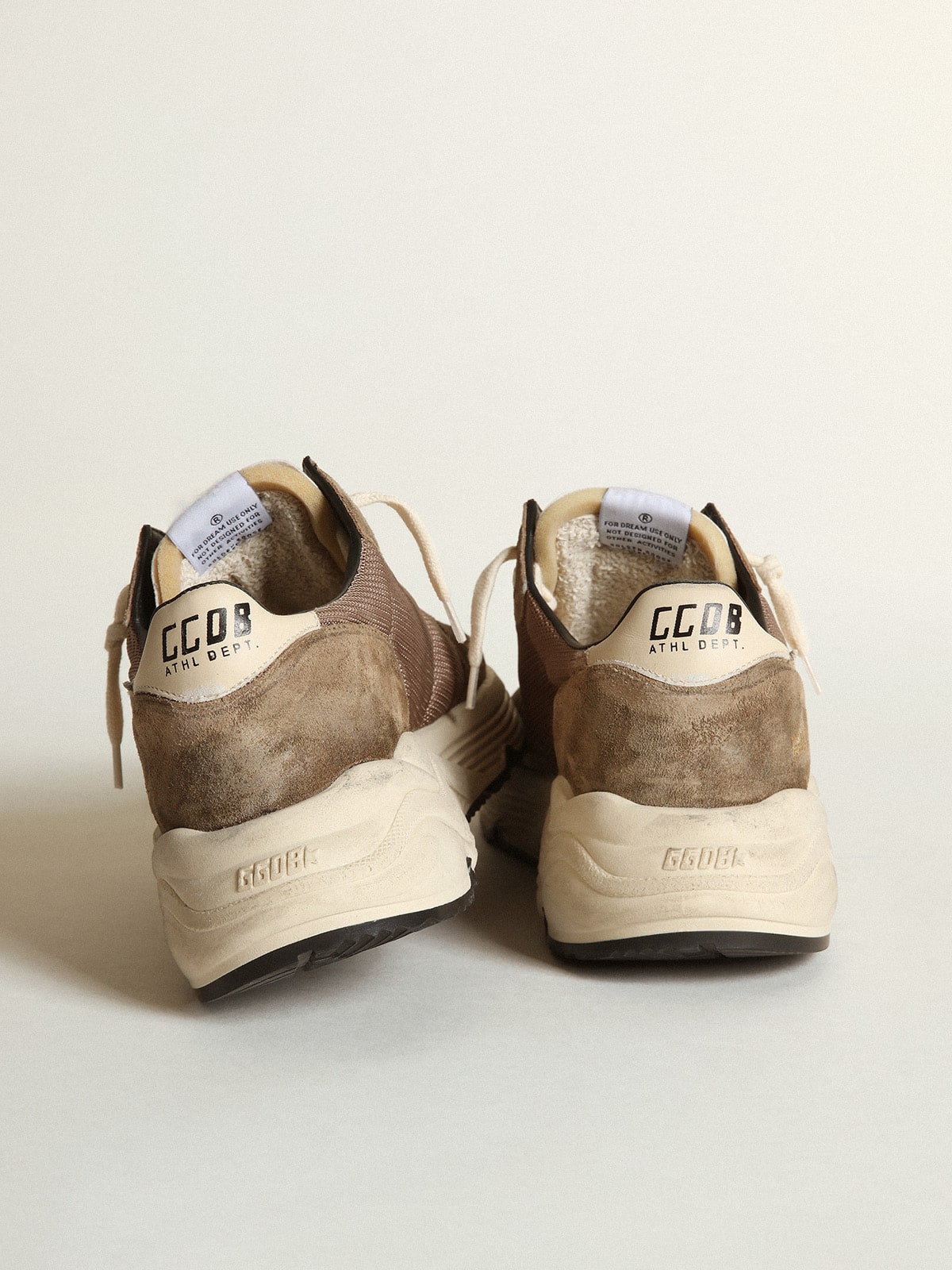 関税込☆Golden ★Running Sole オリーブグリーンメッシュ Men's Running Sole in olive green mesh and leather with