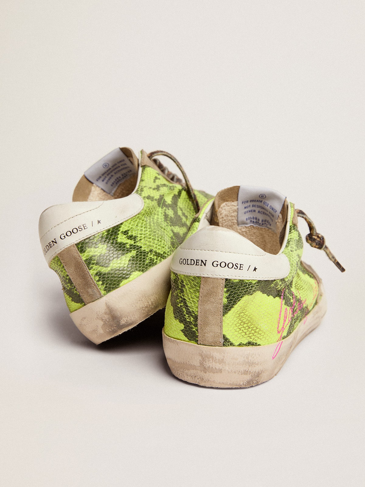 Golden Goose - Men's Super-Star LTD in fluorescent yellow suede and dove gray inserts in 