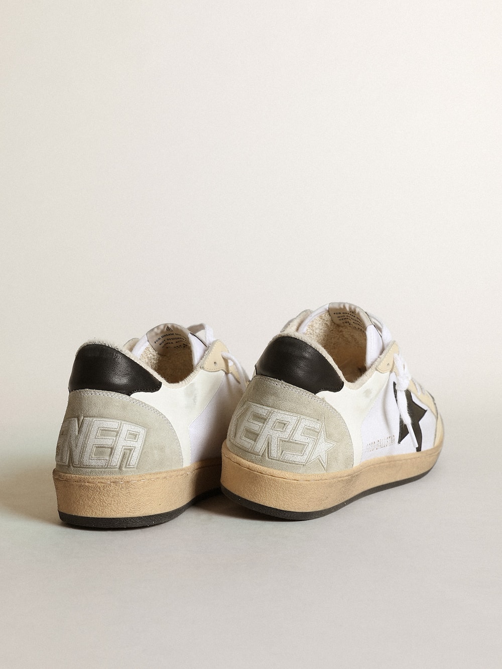 Golden Goose - Men's Ball Star in canvas and white leather with ivory inserts in 