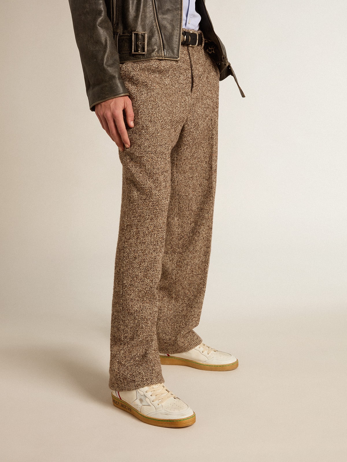 Golden Goose - Ball Star aus Nappa und Mesh mit silberfarbenem Metallic-Leder-Stern in 