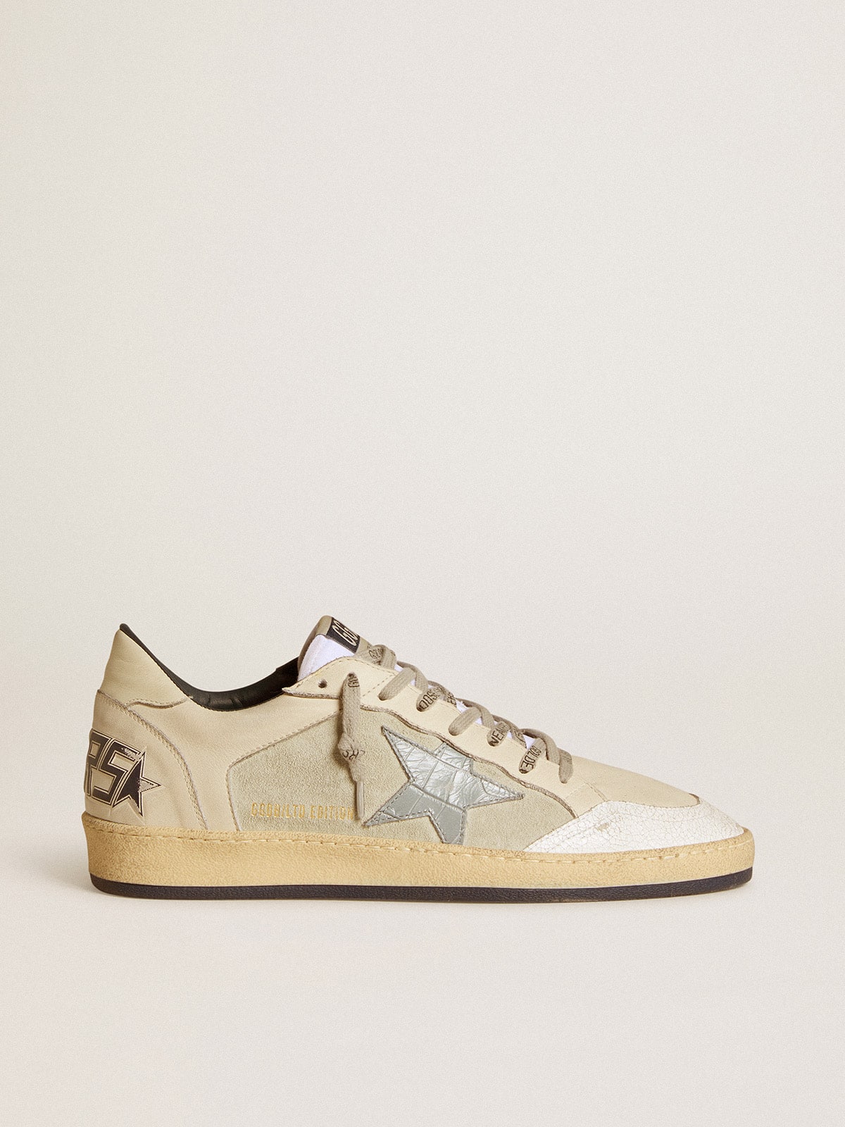 Golden Goose - Men's Ball Star LTD in leather and suede with crocodile print leather star in 