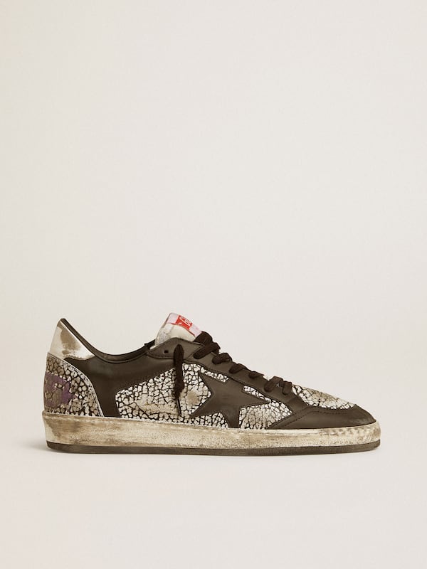 Golden Goose - Men's Ball Star in elephant-print leather with black leather star in 