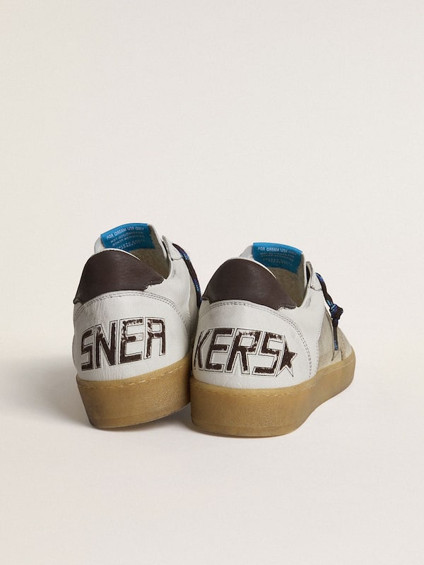 Golden Goose - Ball Star LTD with foiled crackle leather star and brown leather heel tab in 