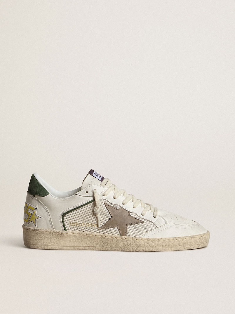 Ball Star LTD de malla y napa con estrella de piel gris y refuerzo del talón de ante verde