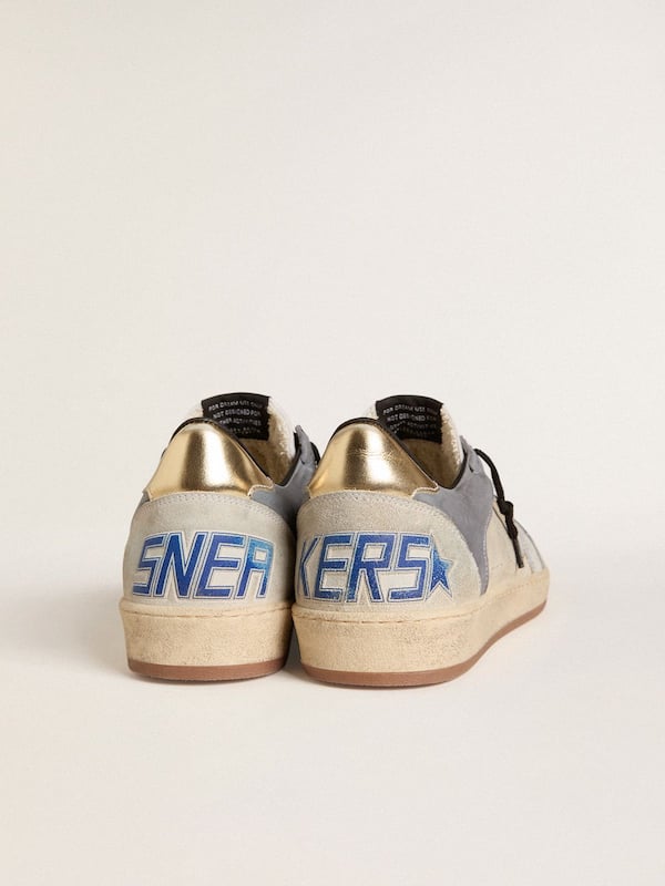 Golden Goose - Men's Ball Star in suede and nubuck with silver metallic leather star and gold metallic leather heel tab in 