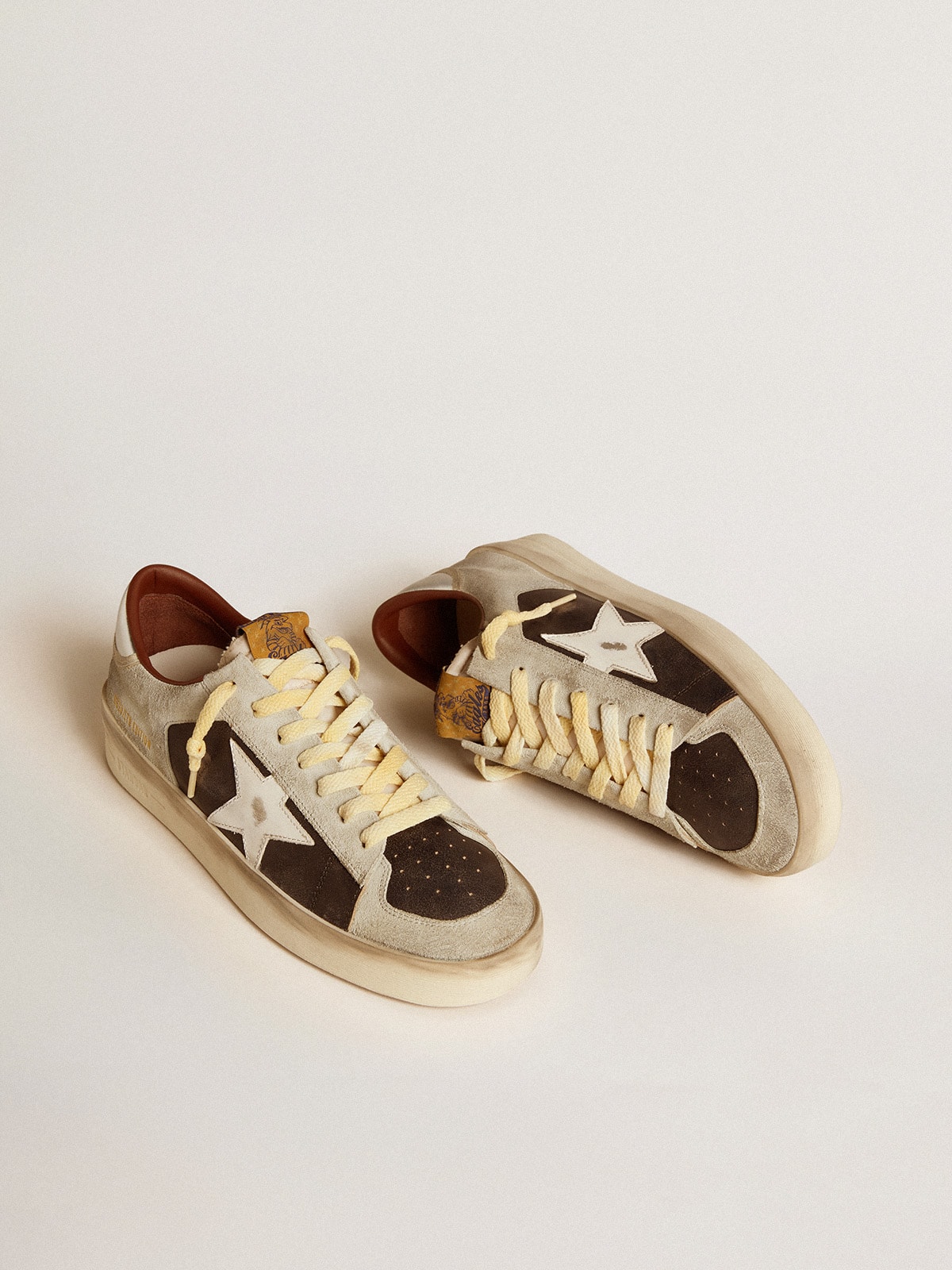 Golden Goose - Men's Stardan in suede and leather with leather star and metallic heel tab in 