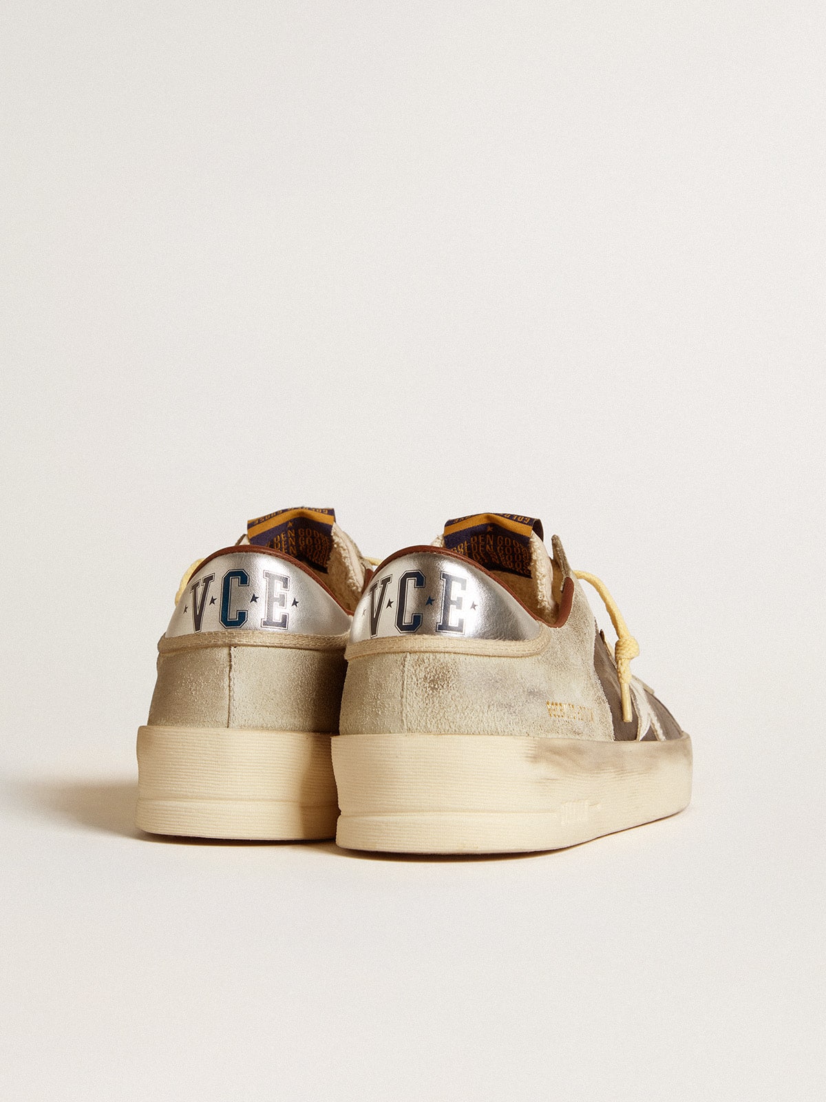 Golden Goose - Stardan in suede and leather with leather star and metallic heel tab in 