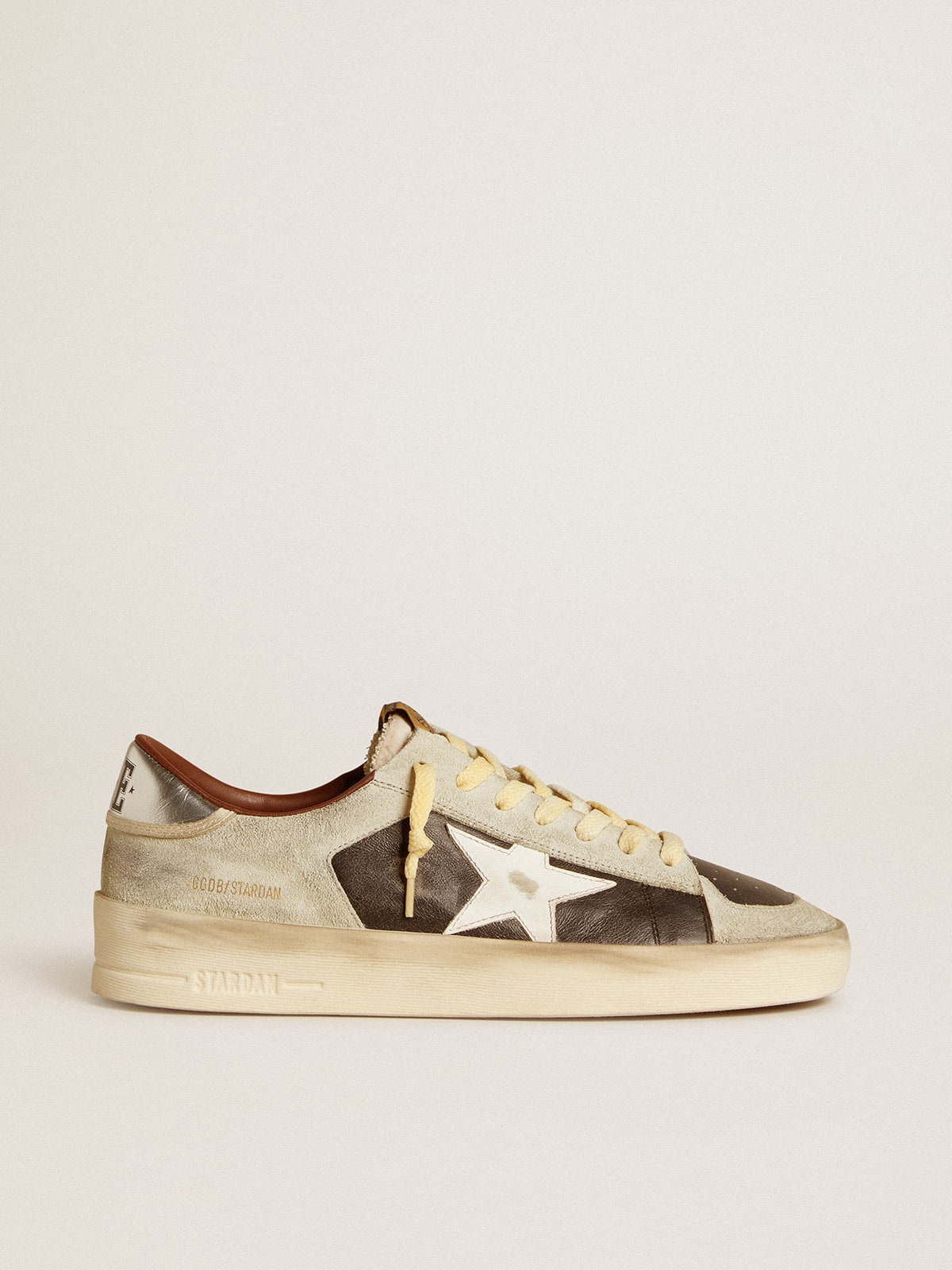 Golden Goose - Men's Stardan in suede and leather with leather star and metallic heel tab in 