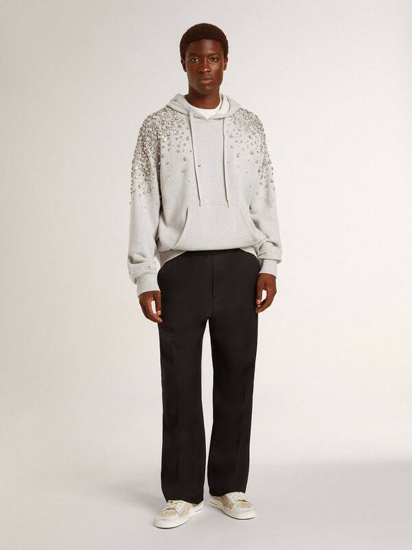 Golden Goose - Men's Stardan in nubuck and crackle leather with silver metallic leather star in 