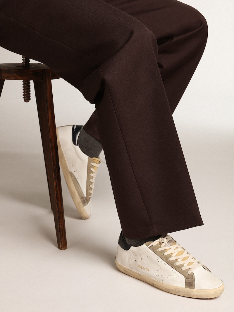 Golden Goose - Super-Star para hombre con estrella calada y tal&oacute;n azul in 