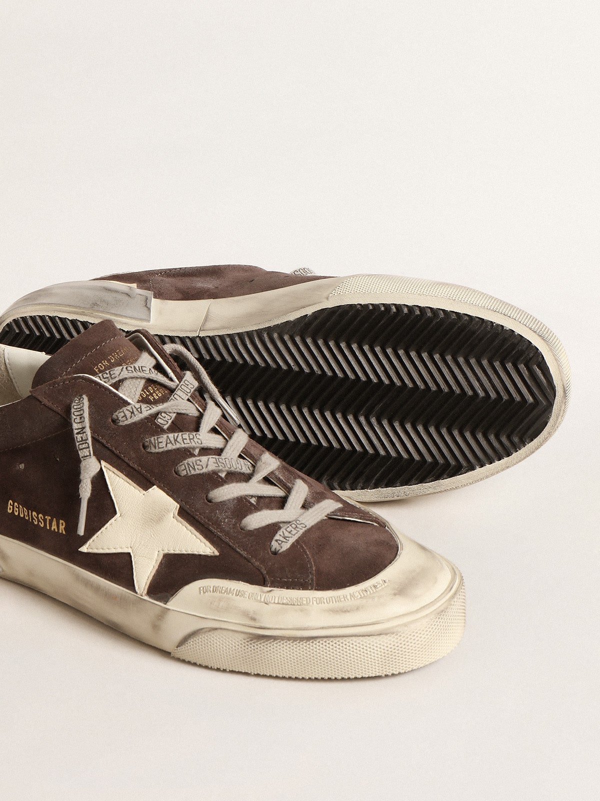 Golden Goose - Men's Super-Star in gray suede with ecru nappa star and heel tab in 