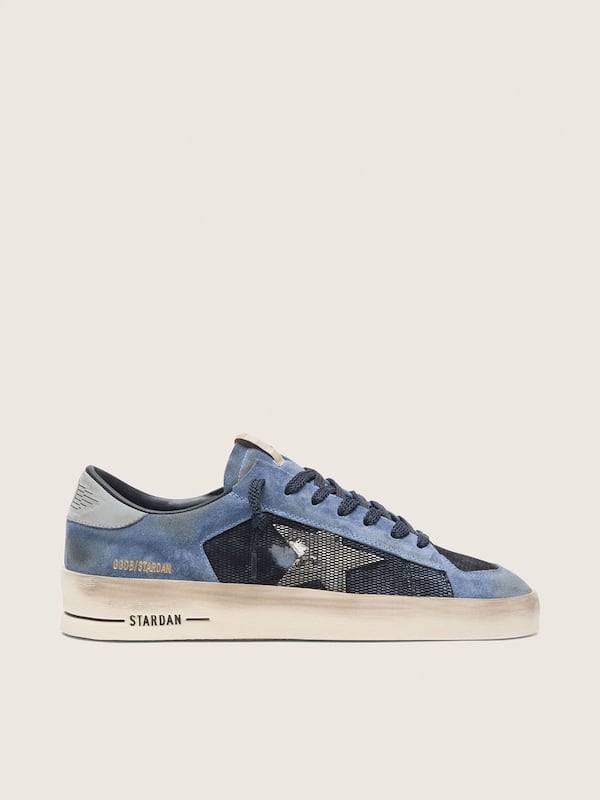 Golden Goose - Men&rsquo;s Stardan in blue suede with white star in 