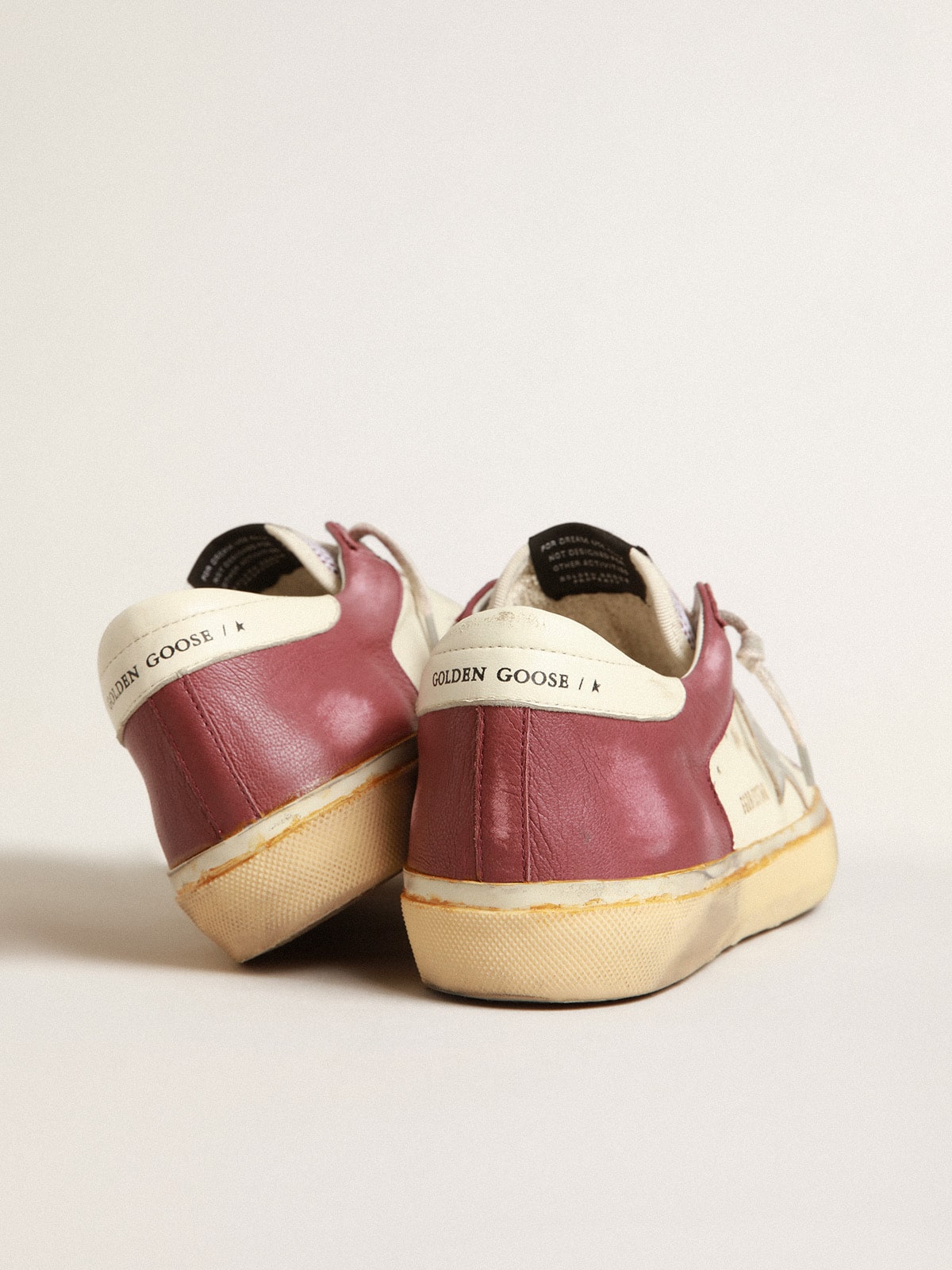 Golden Goose - Men's Super-Star in nappa leather with burgundy inserts and silver star in 