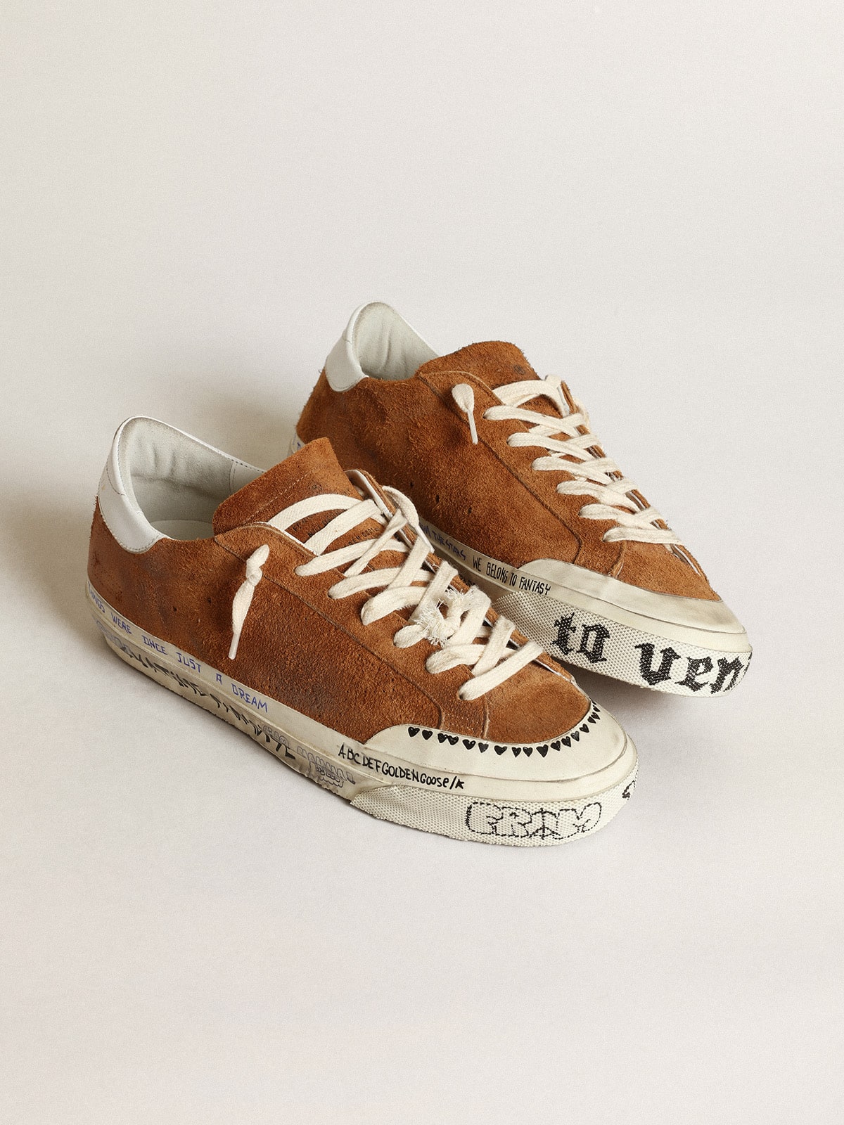 Golden Goose - Men’s Super-Star Penstar LTD in suede with a perforated star in 