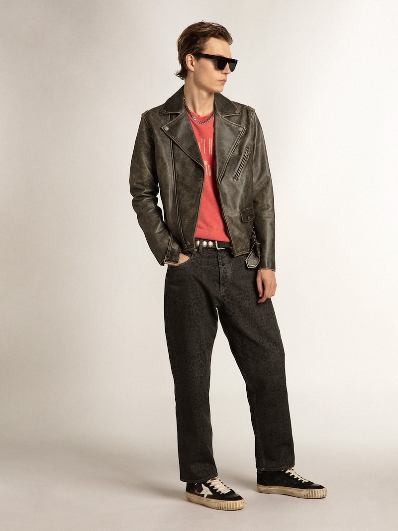 Golden Goose - Schwarzer Mid Star Herren aus Nappa- & Rauleder mit wei&szlig;em Stern in 