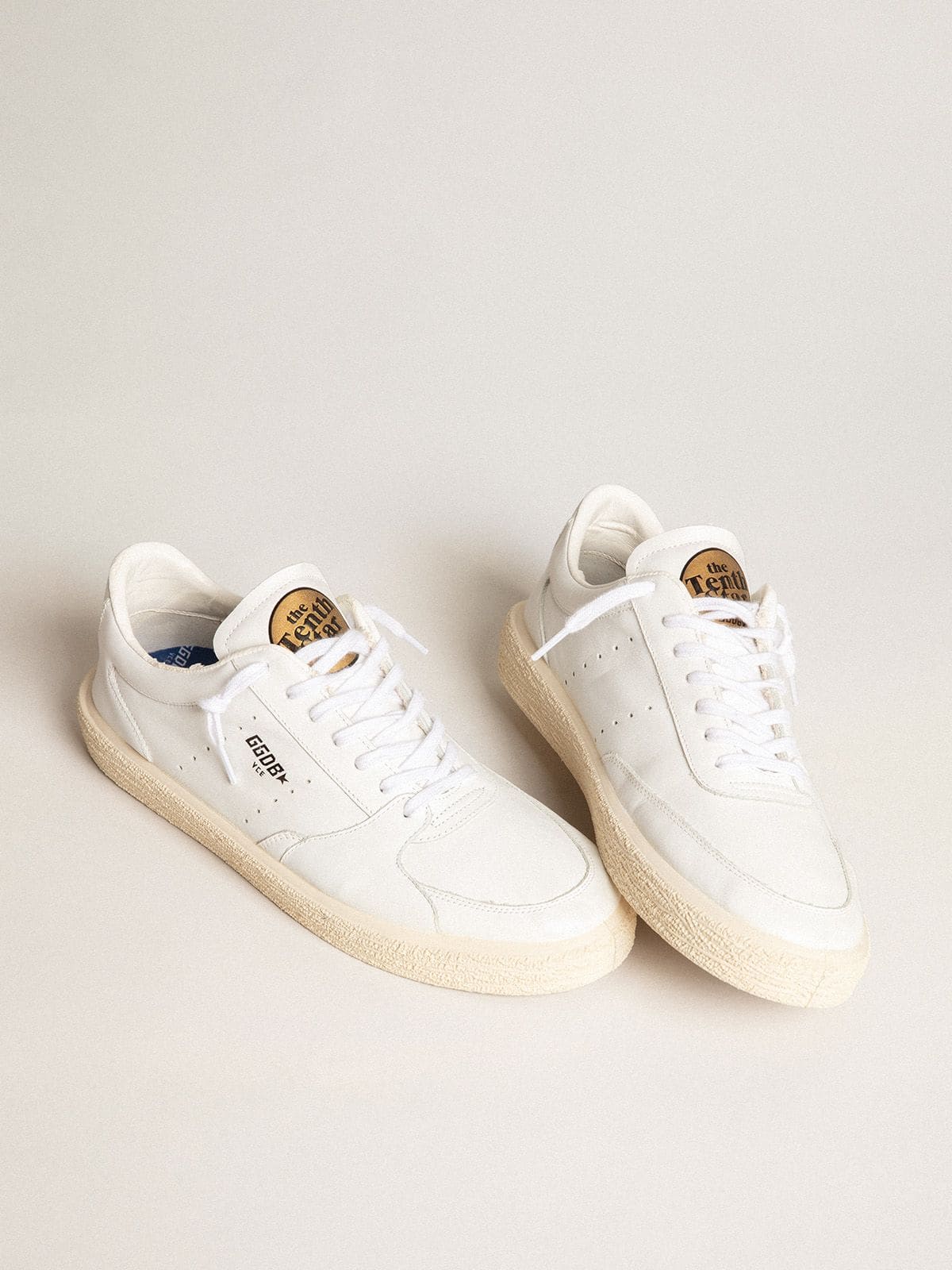 Men's Tenth Star in white leather