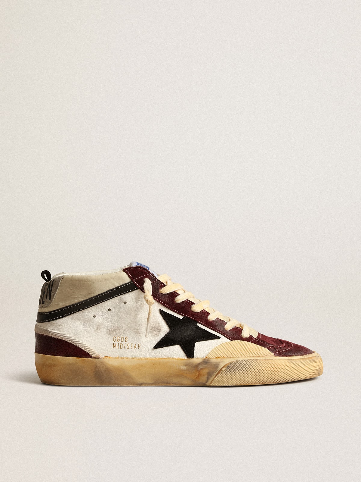 Mid Star in nappa with black suede star and wine red inserts Golden Goose