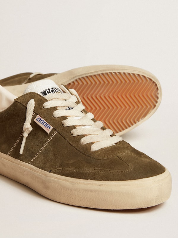 Golden Goose - Men's Soul Star in green suede with white leather heel tab and tongue in 