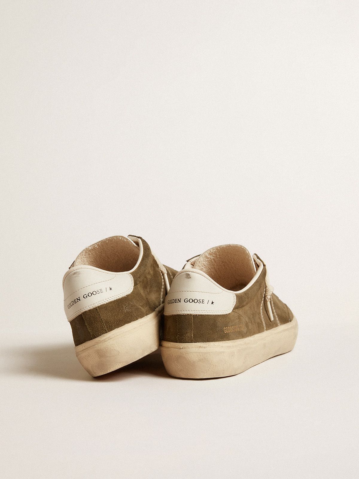 Golden Goose - Men's Soul Star in green suede with white leather heel tab and tongue in
