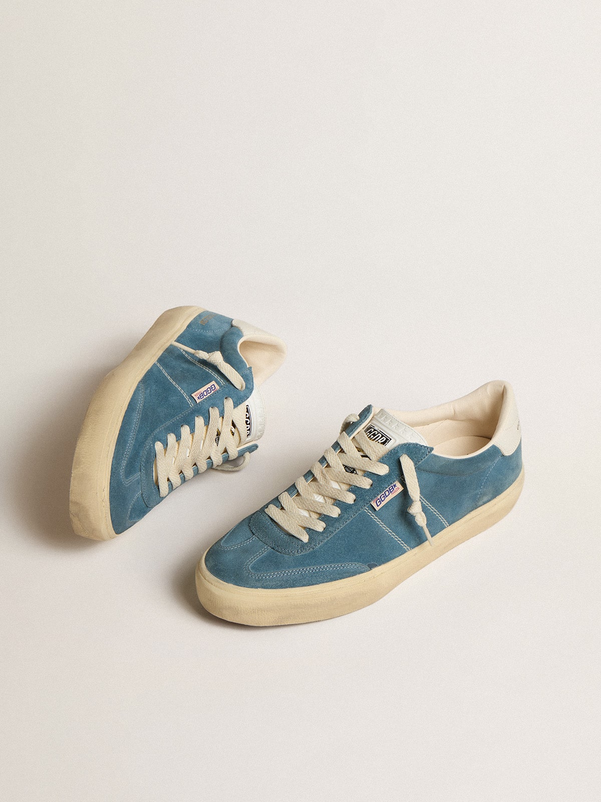 Golden Goose - Soul Star Uomo in suede bluette in 