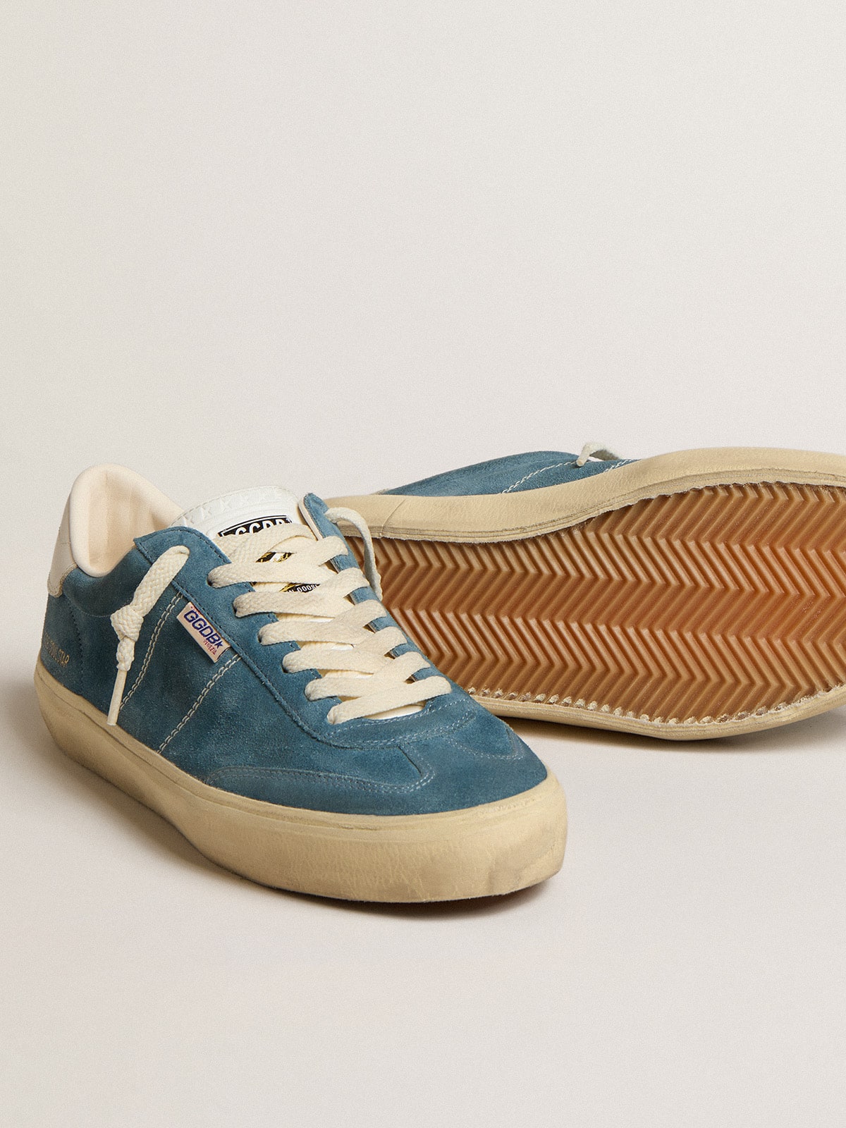 Golden Goose - Soul Star Uomo in suede bluette in 