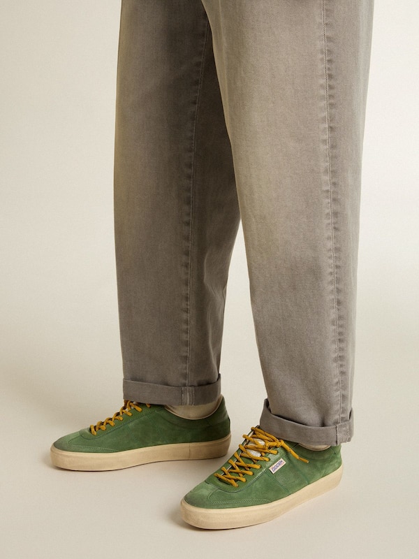 Golden Goose - Men's Soul Star in green suede with green leather heel tab in 