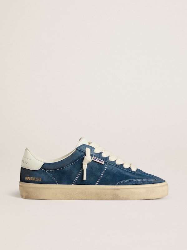 Golden Goose - Men's Soul Star in blue suede with white leather heel tab in 