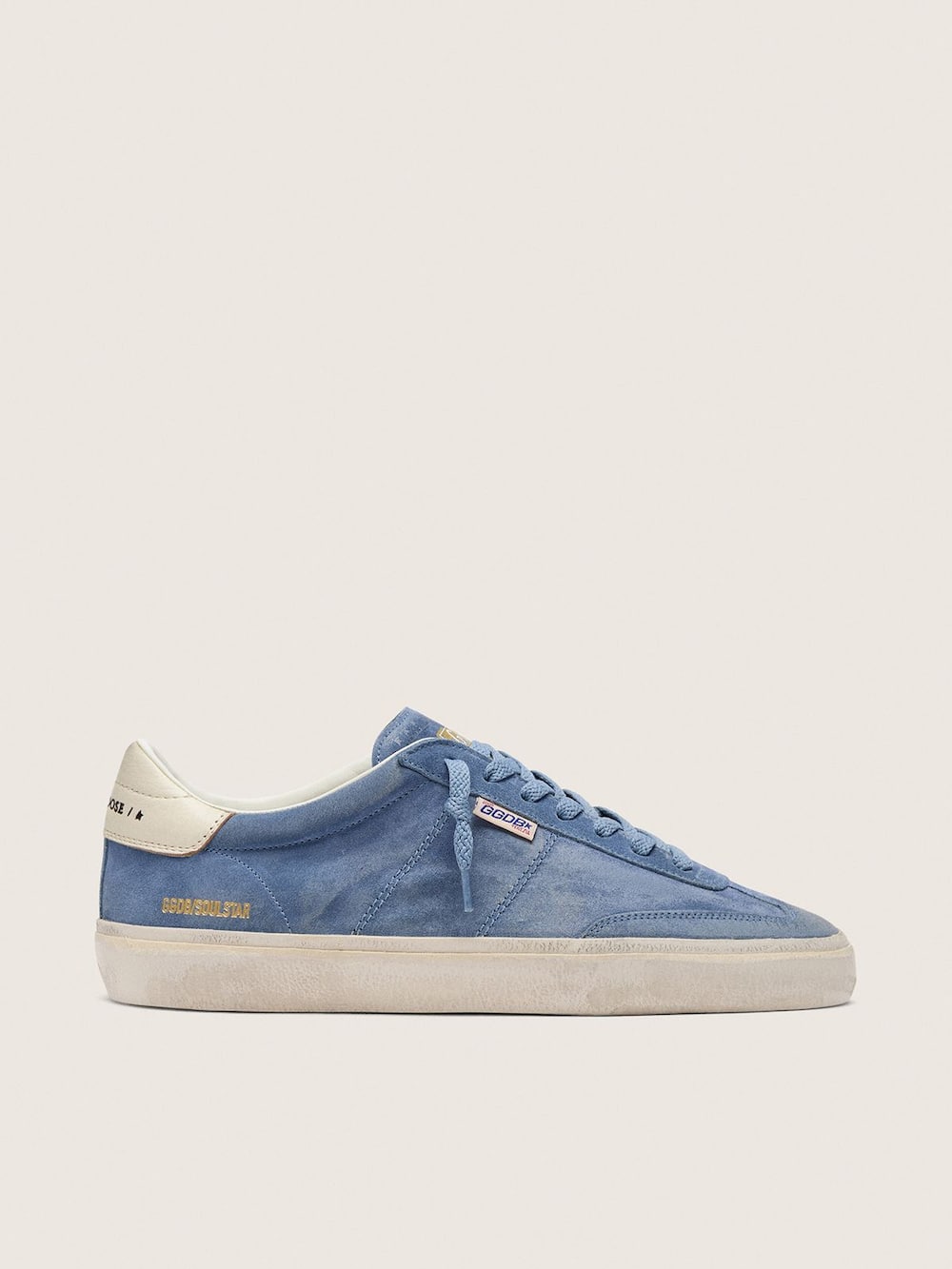 Soul Star homme en cuir velours bleu denim — Golden Goose