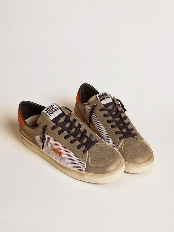 Golden Goose - Stardan LTD in gray leather and mesh with leather star and heel tab in 